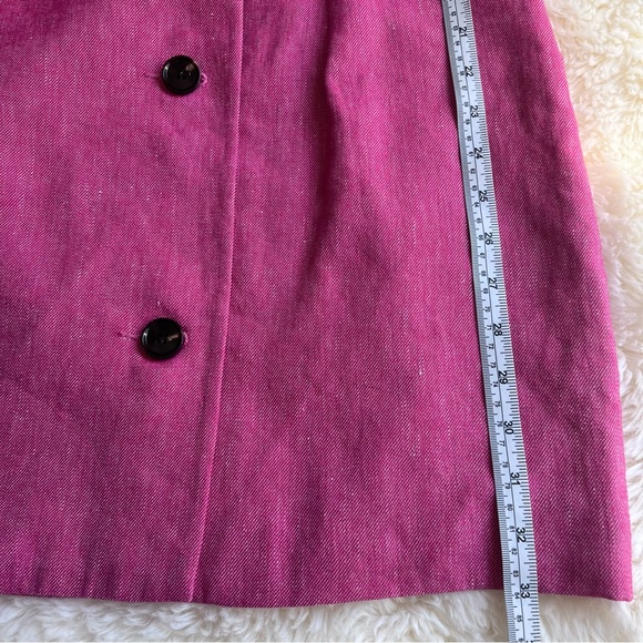 NEW R.G. Kane Harlow Jacket Dress Tuxedo FLAX Linen Cotton Sz L Fuchsia Pink - Picture 13 of 17